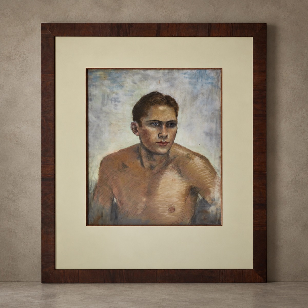 Gouache Painting of Young Man