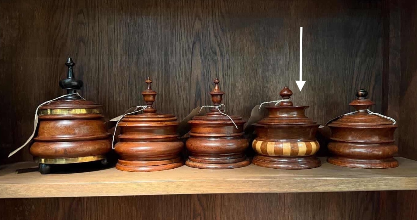 Dutch Fruitwood Tobacco Jar with Inlaid Band Decoration