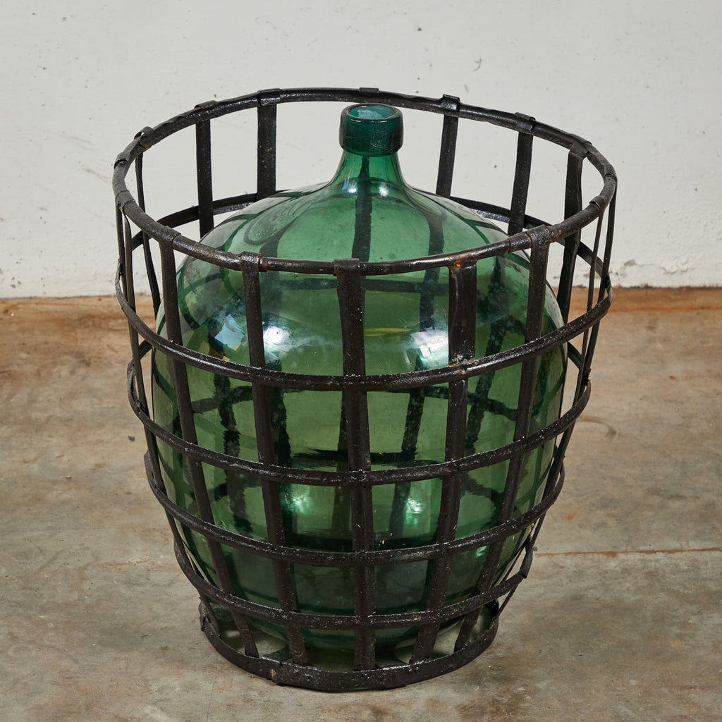 Bottle in Metal Basket