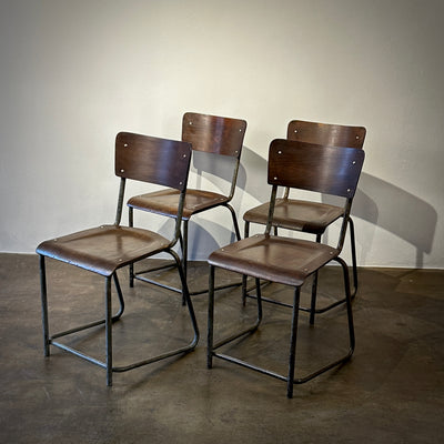 Metal and Wood Dining Chairs