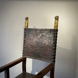 Tall Armorial Arm Chair