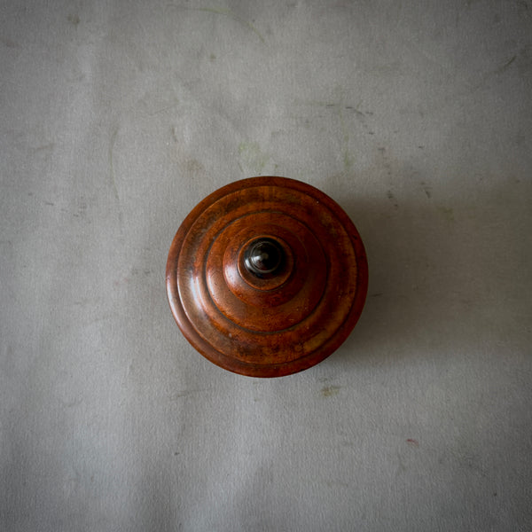 Turned Fruitwood Tobacco Jar with Low Domed Lid
