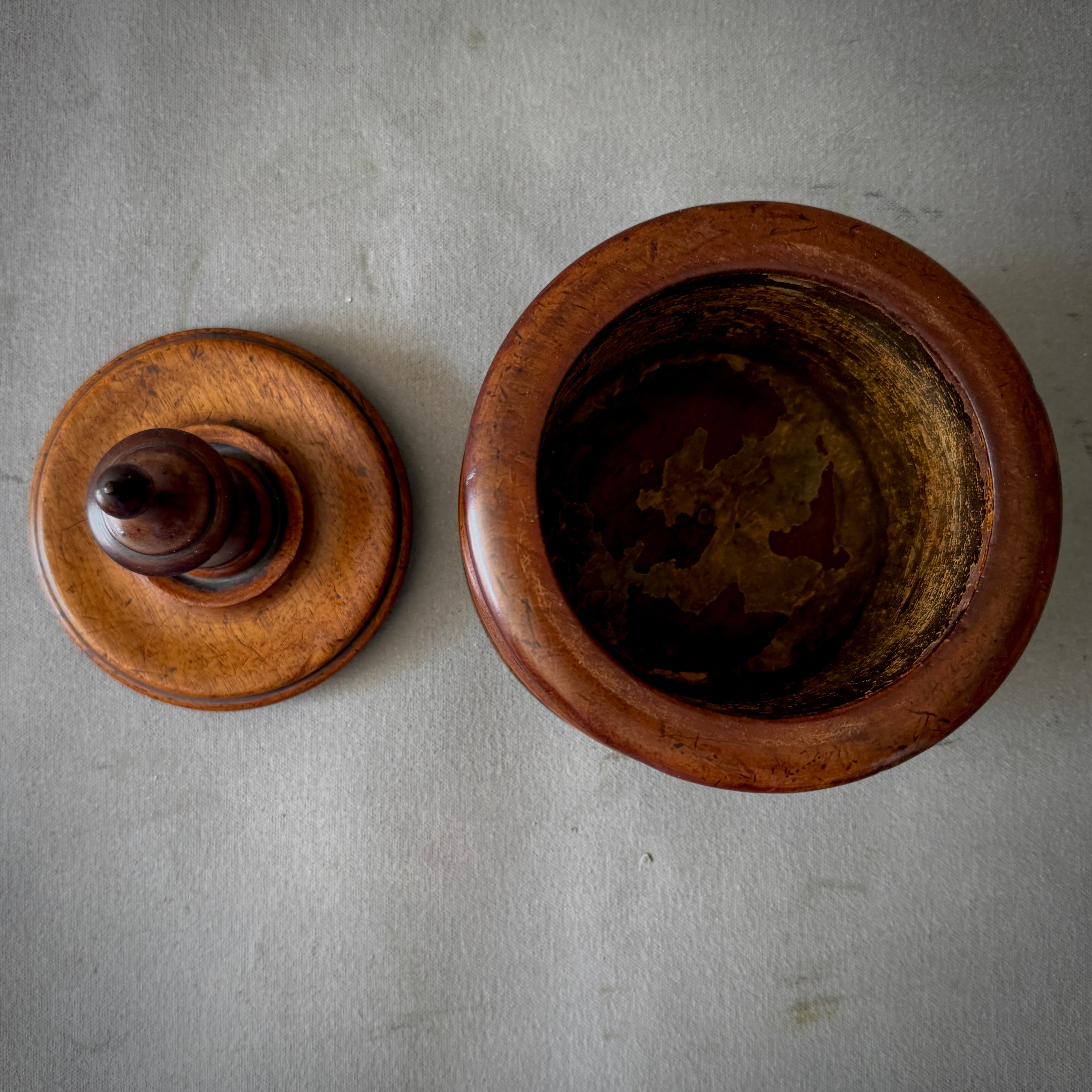 Turned Dutch Fruitwood Tobacco Jar