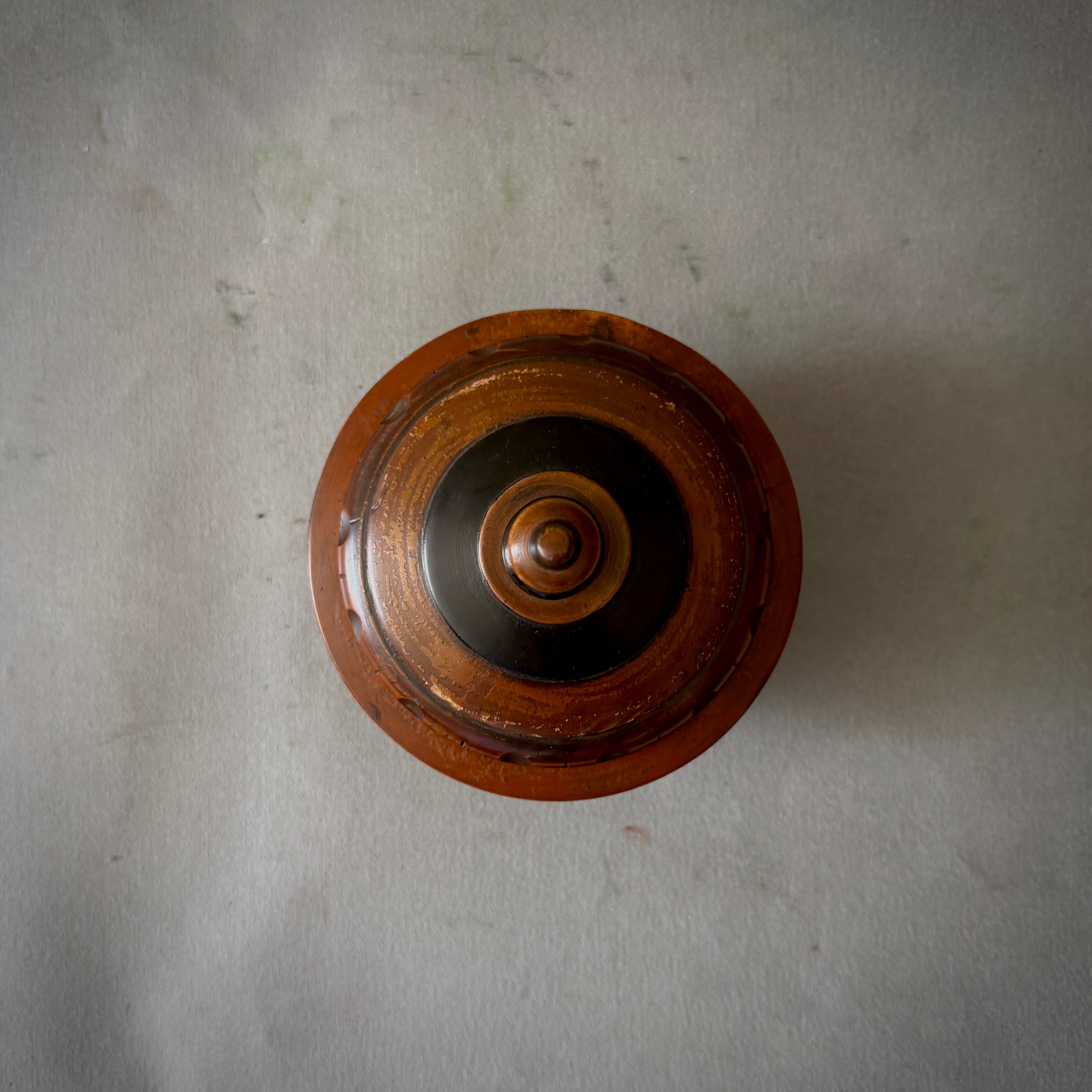 Turned Fruitwood Tobacco Jar with Carved Band Detail