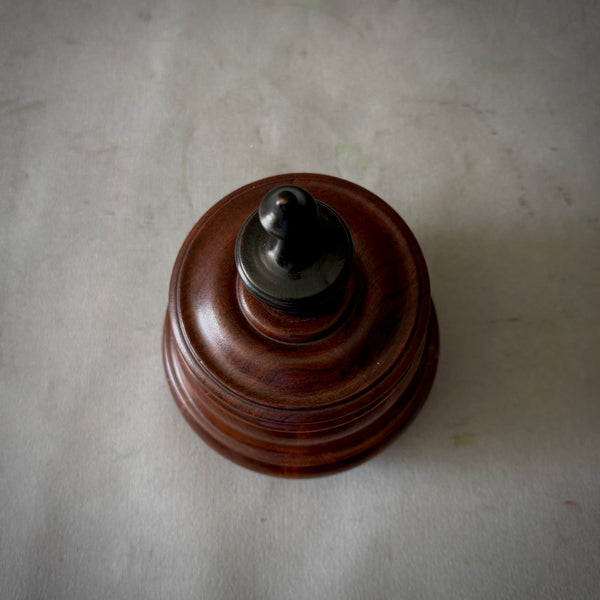 Large Fruitwood Tobacco Jar with Brass Banding