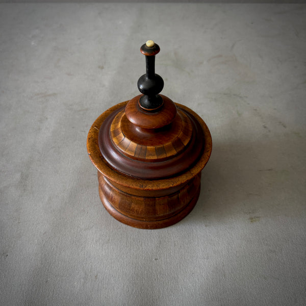 Tall Fruitwood Tobacco Jar with Baluster Finial