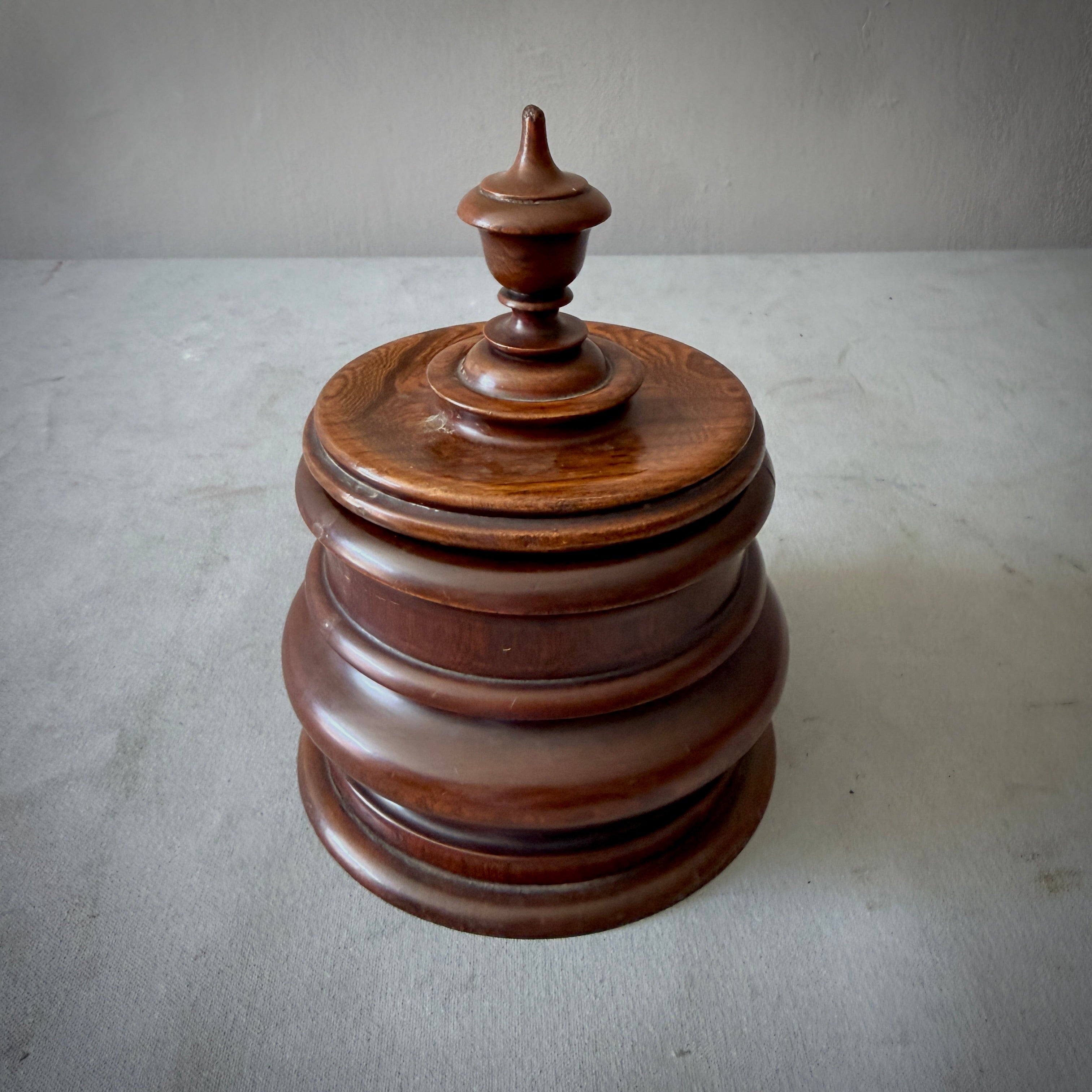 Large Tiered Fruitwood Tobacco Jar