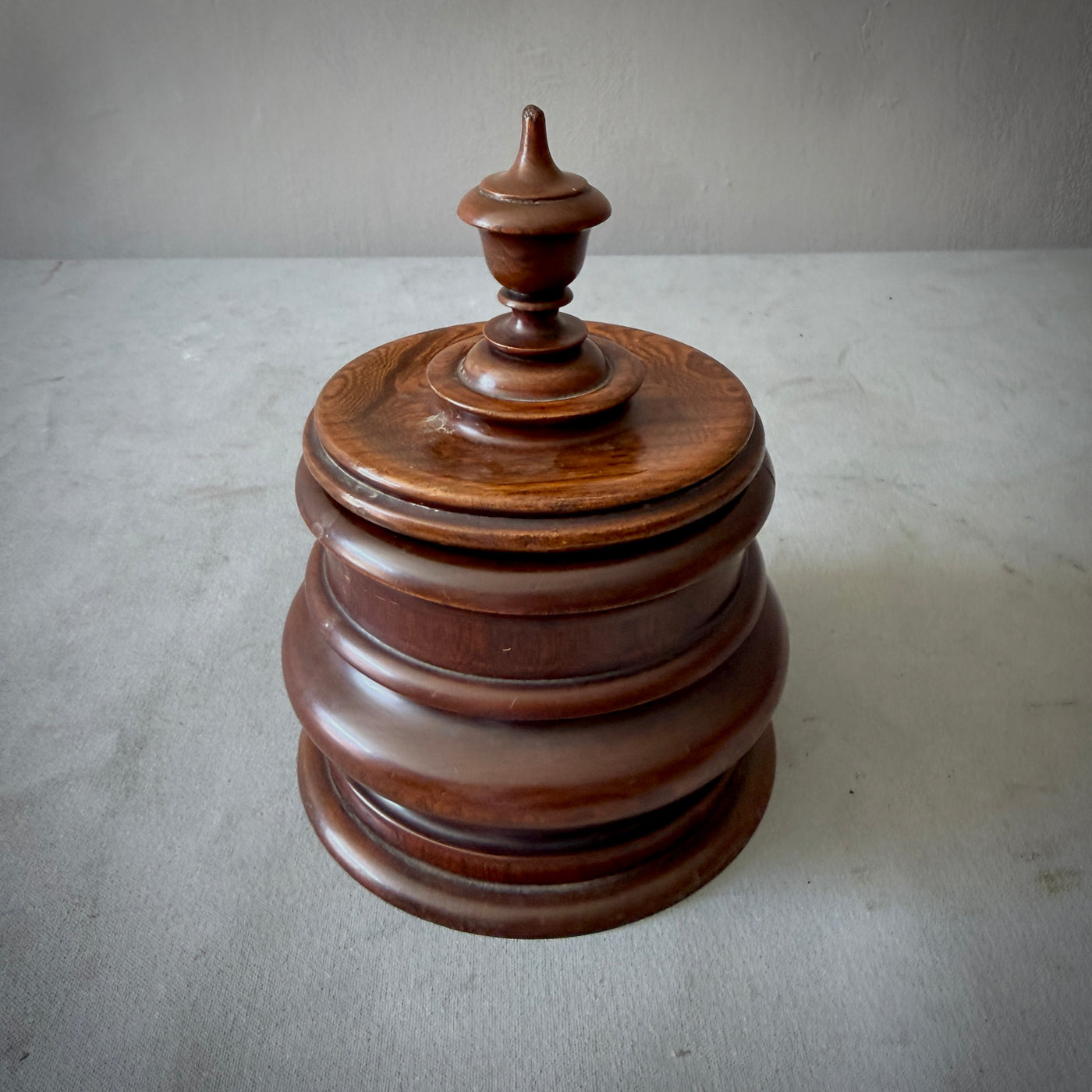 Large Tiered Fruitwood Tobacco Jar