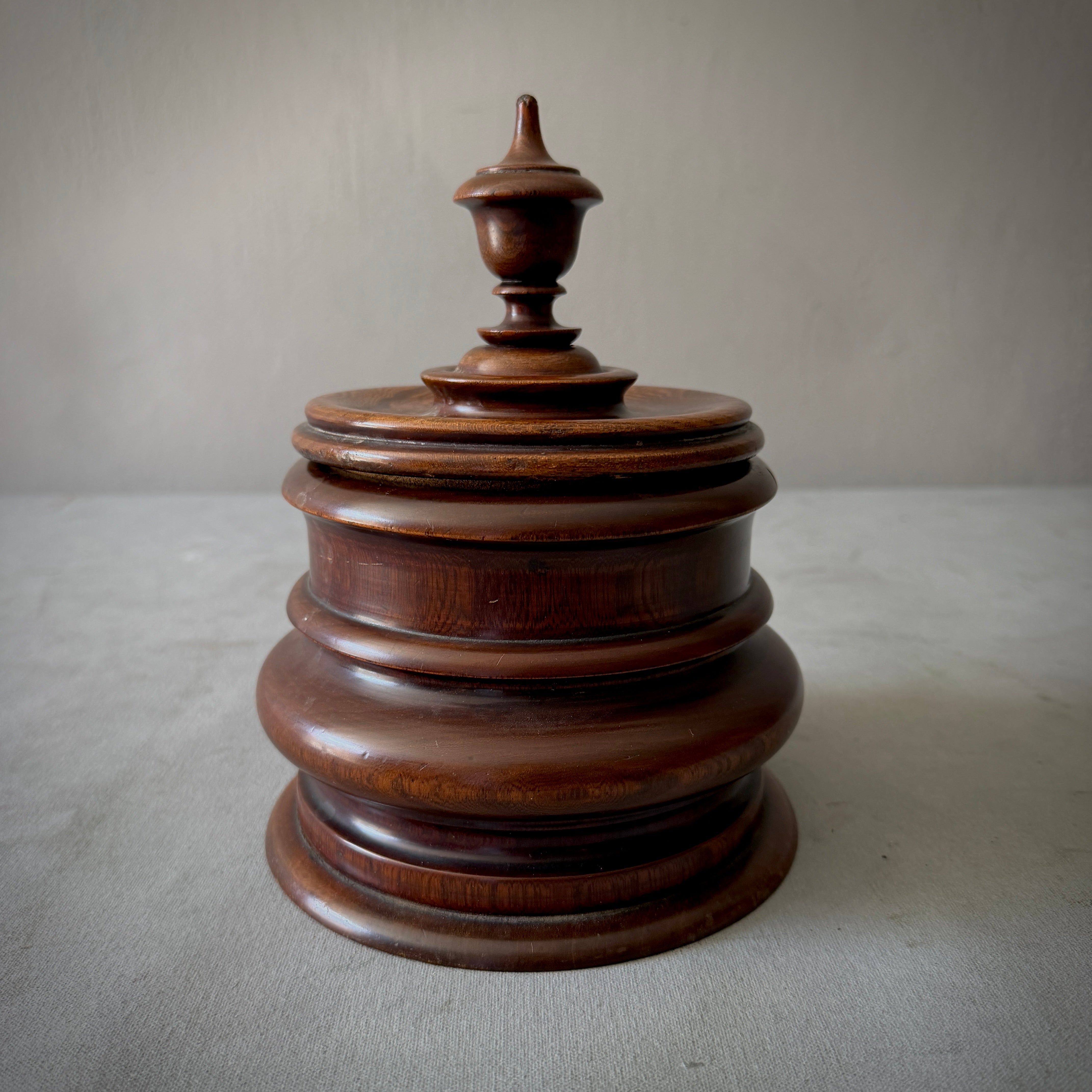 Large Tiered Fruitwood Tobacco Jar