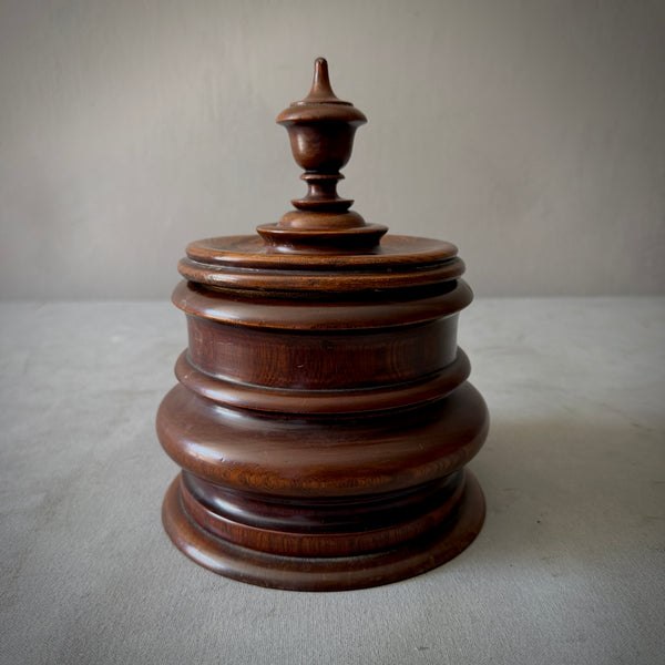 Large Tiered Fruitwood Tobacco Jar