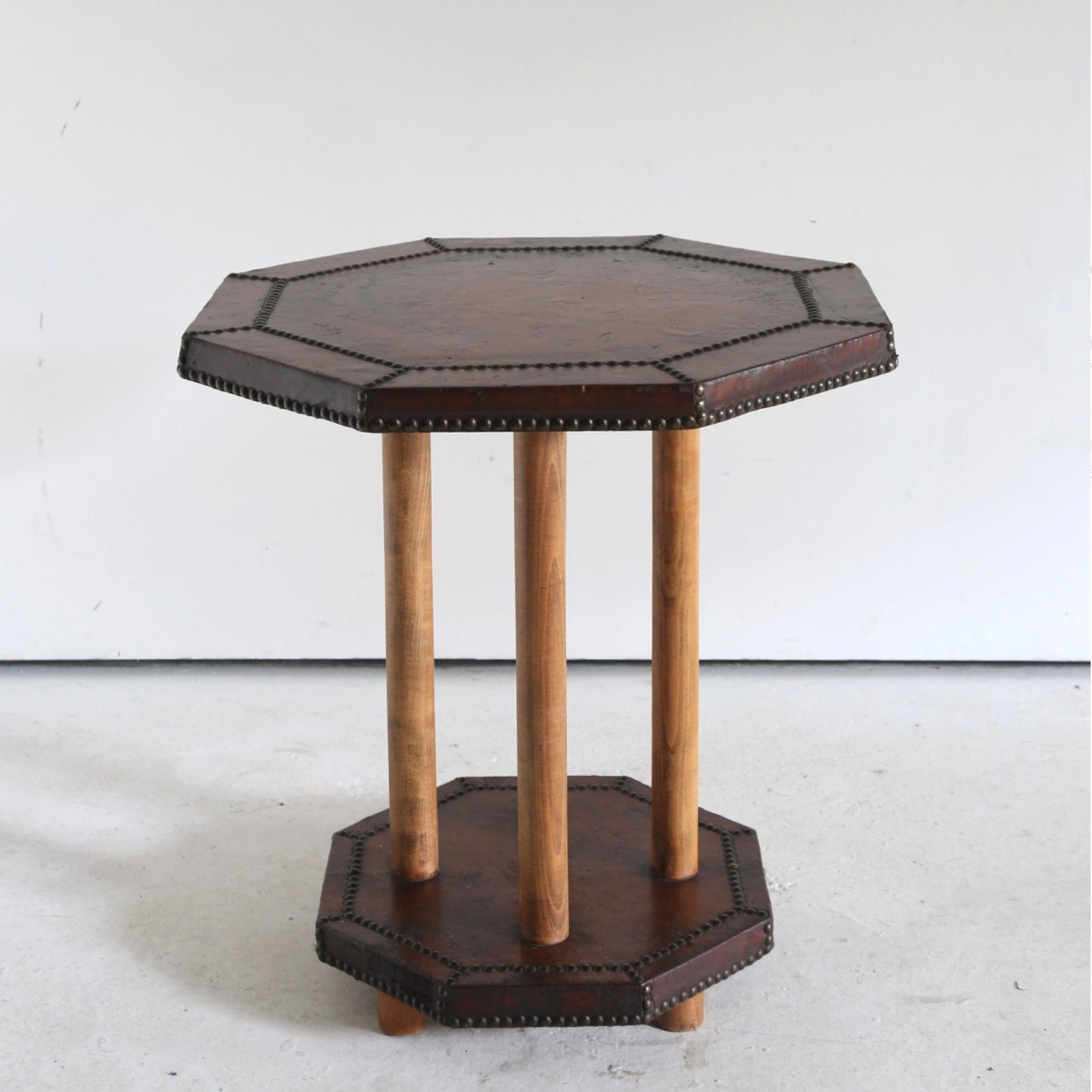 Leather Top Occasional Table