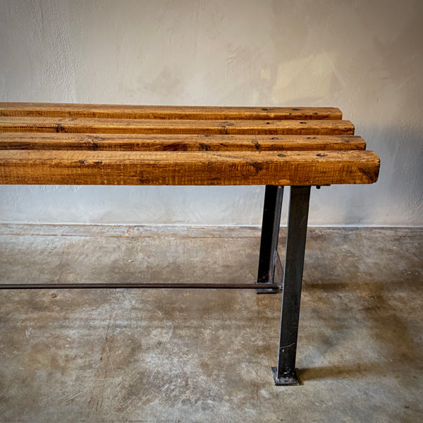 Wood and Metal Bench