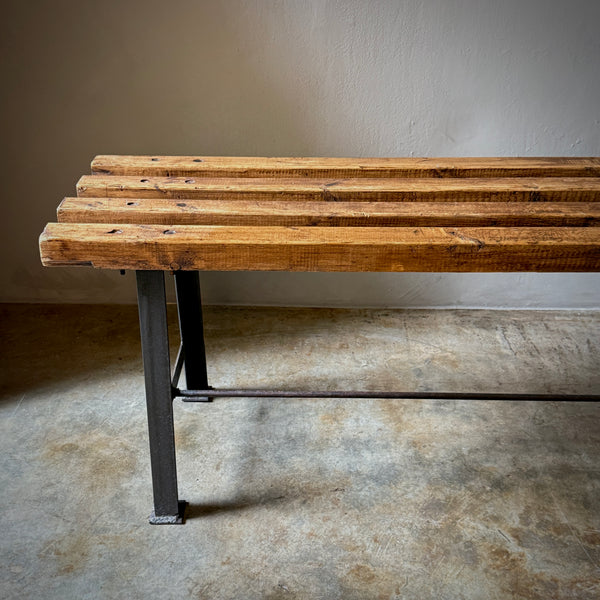 Wood and Metal Bench