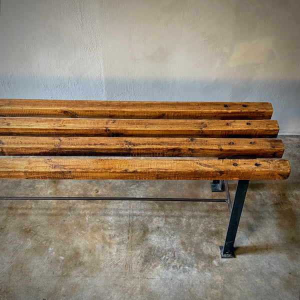 Wood and Metal Bench
