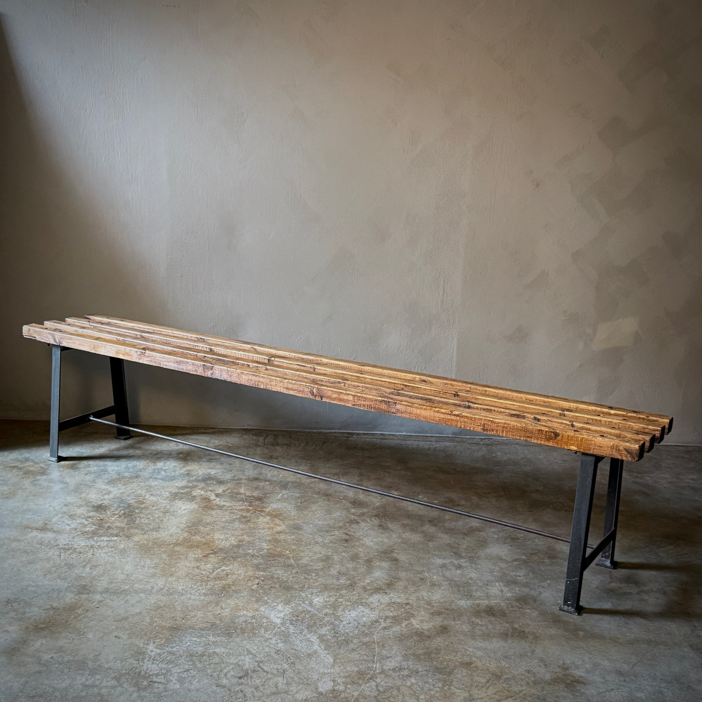 Wood and Metal Bench