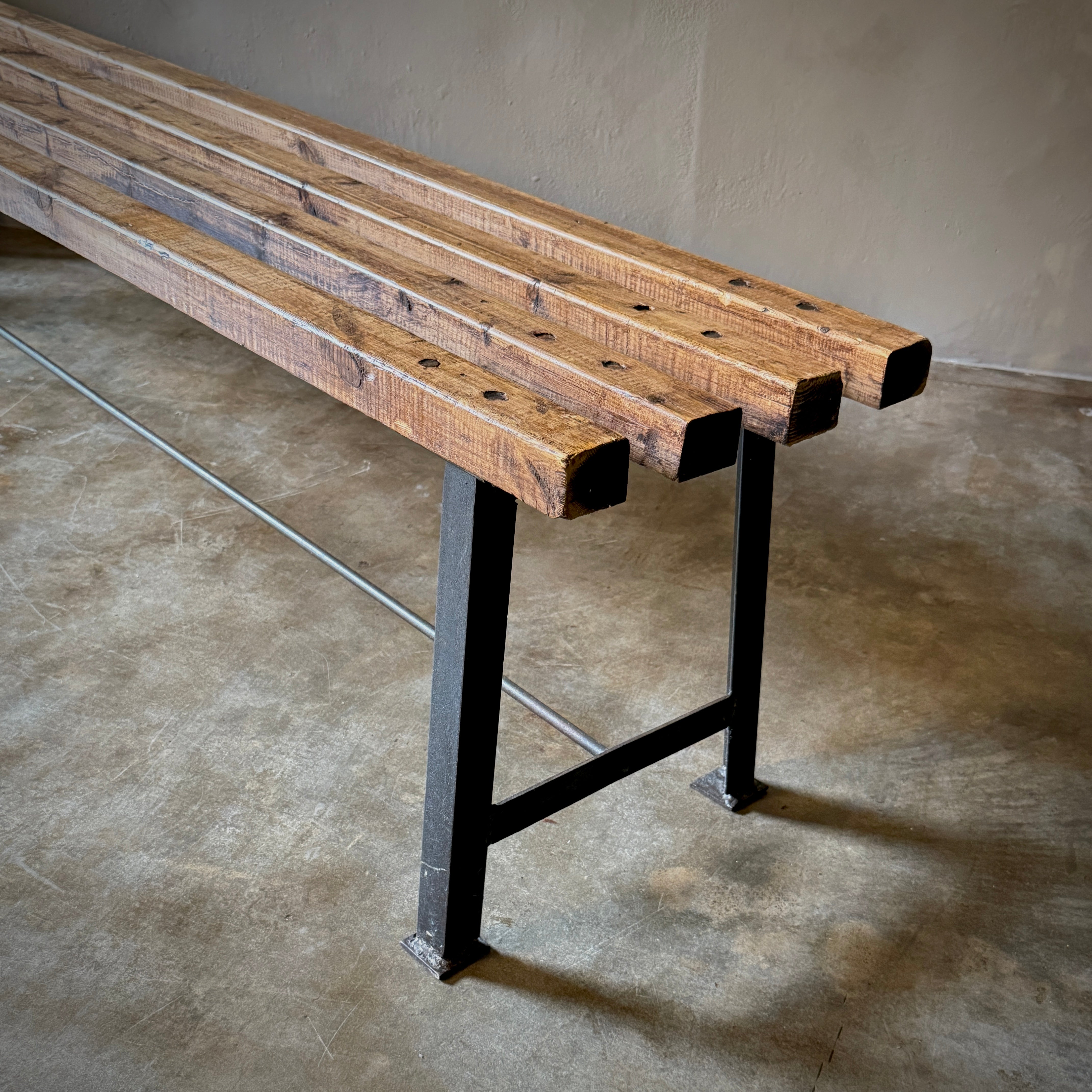 Wood and Metal Bench