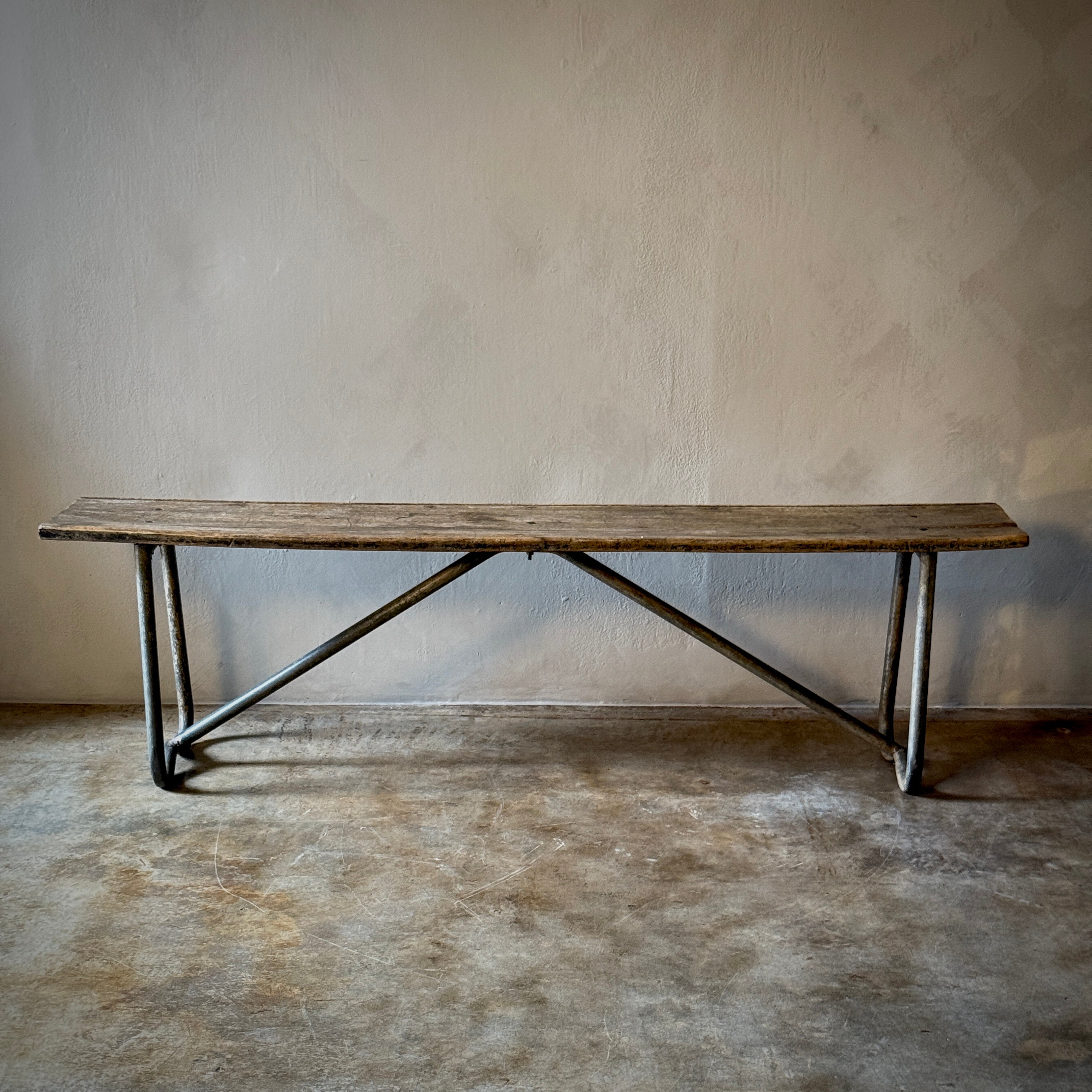 Wood and Metal Bench