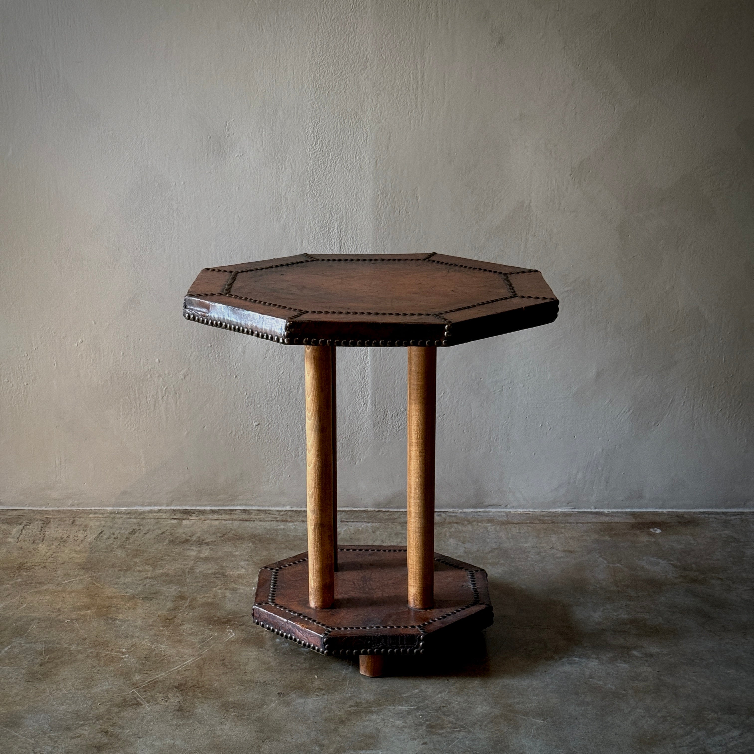 Leather Top Occasional Table