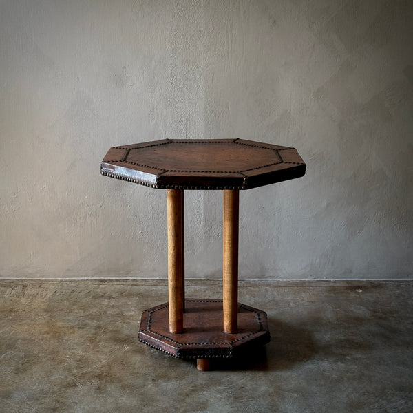 Leather Top Occasional Table