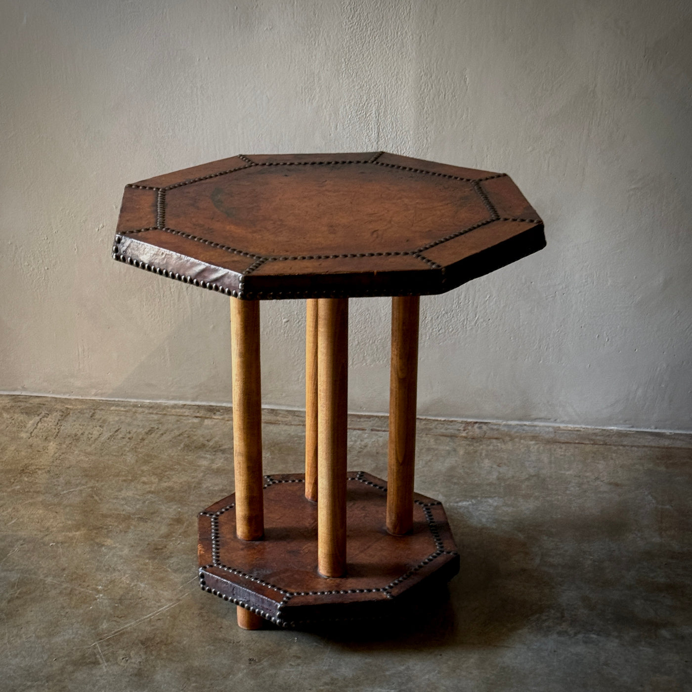 Leather Top Occasional Table