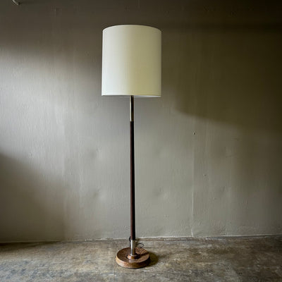 Wood & Brass Floor Lamp