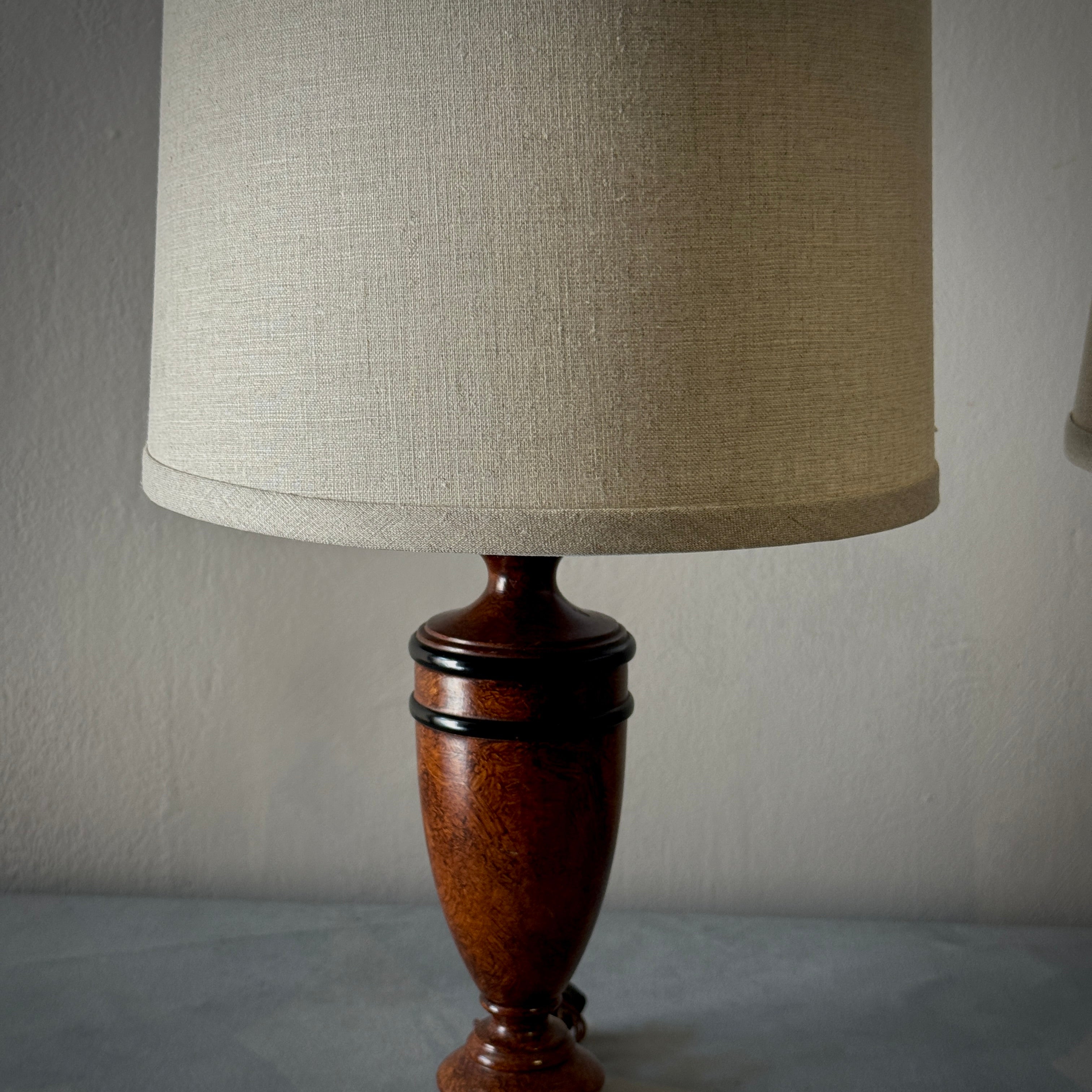 Pair of Painted Wood Lamps