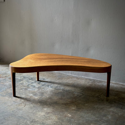 Danish Mid-Century Modern Elliptical Coffee Table