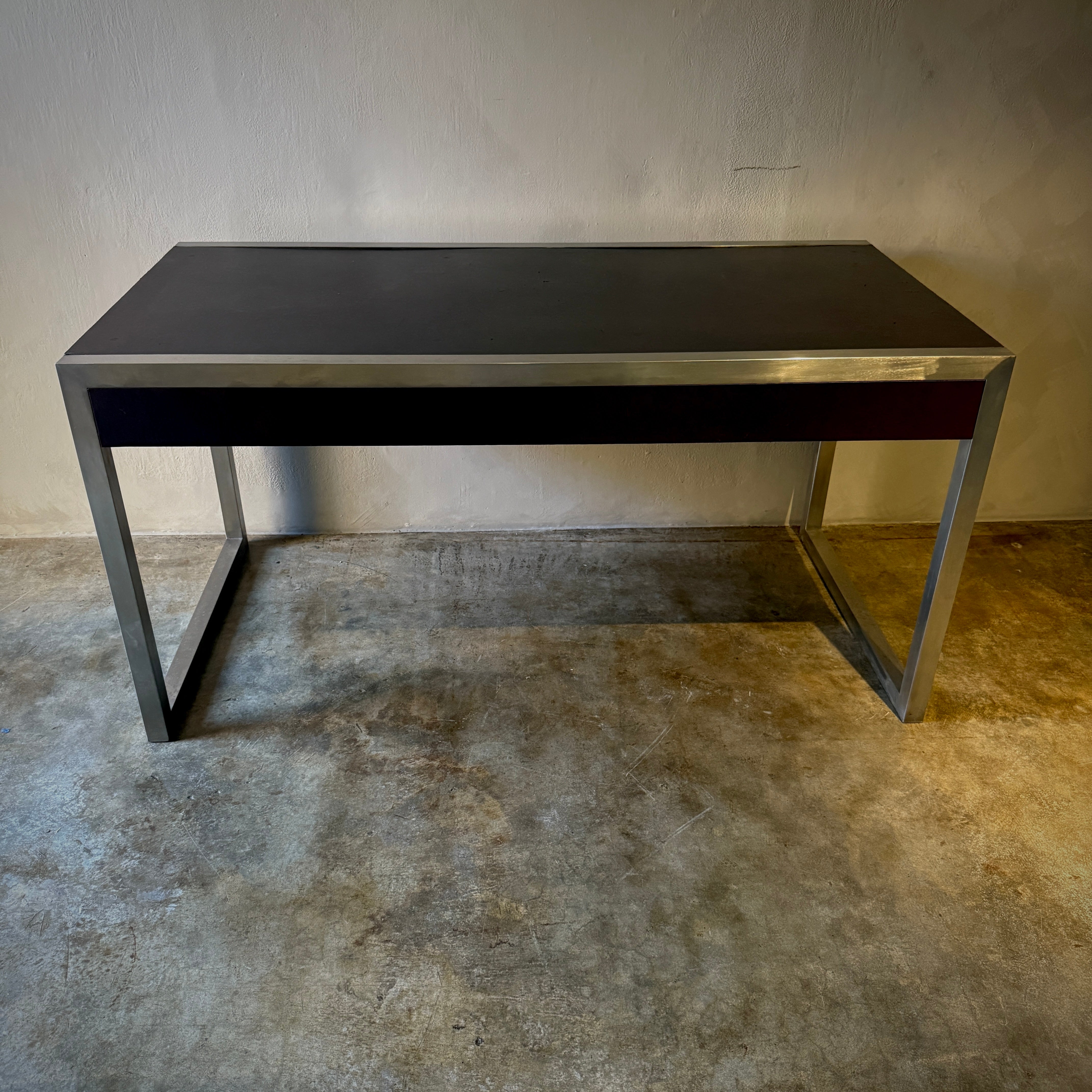 Metal and Leather Writing Table