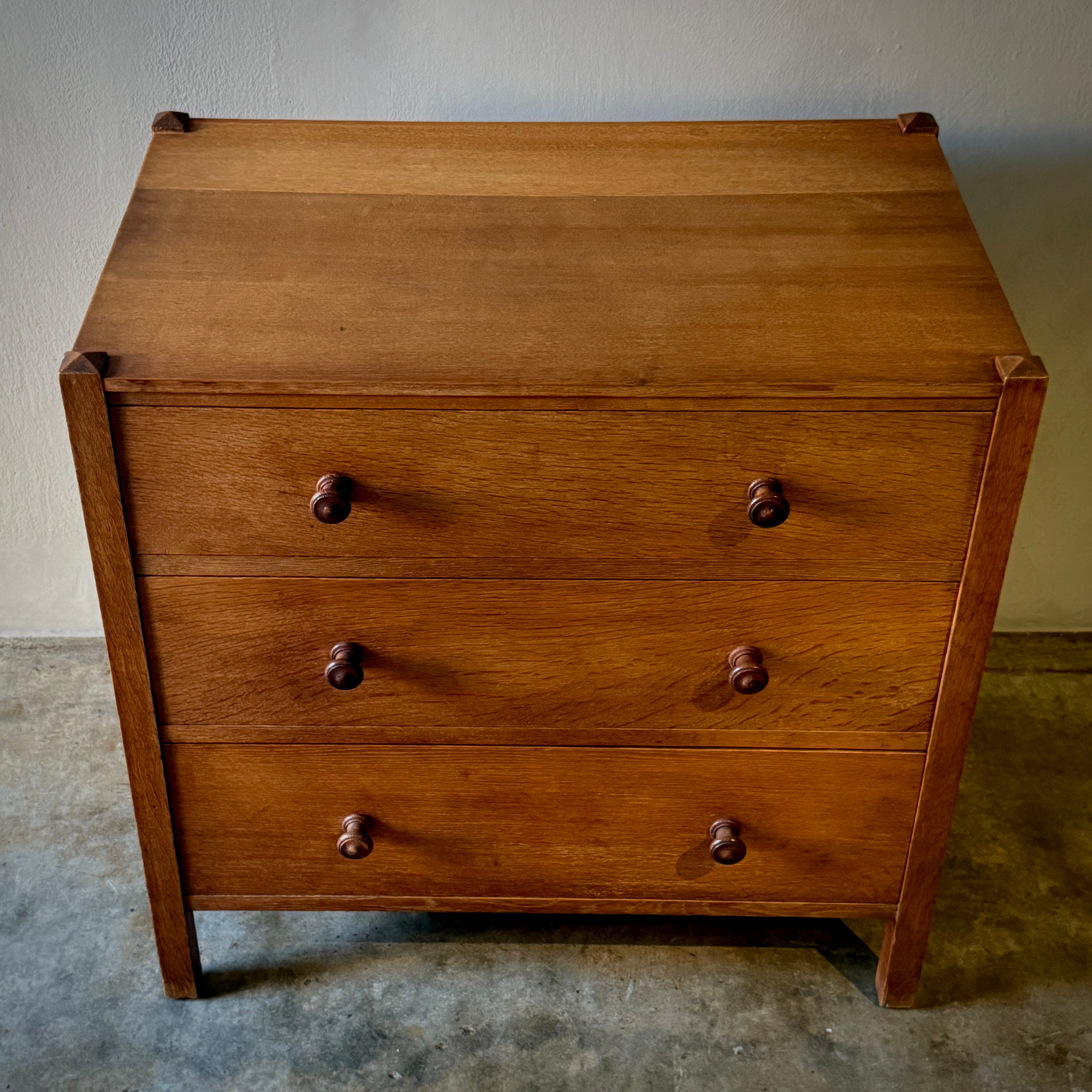 Early 20th Century White Oak Chest of Drawers by Heals