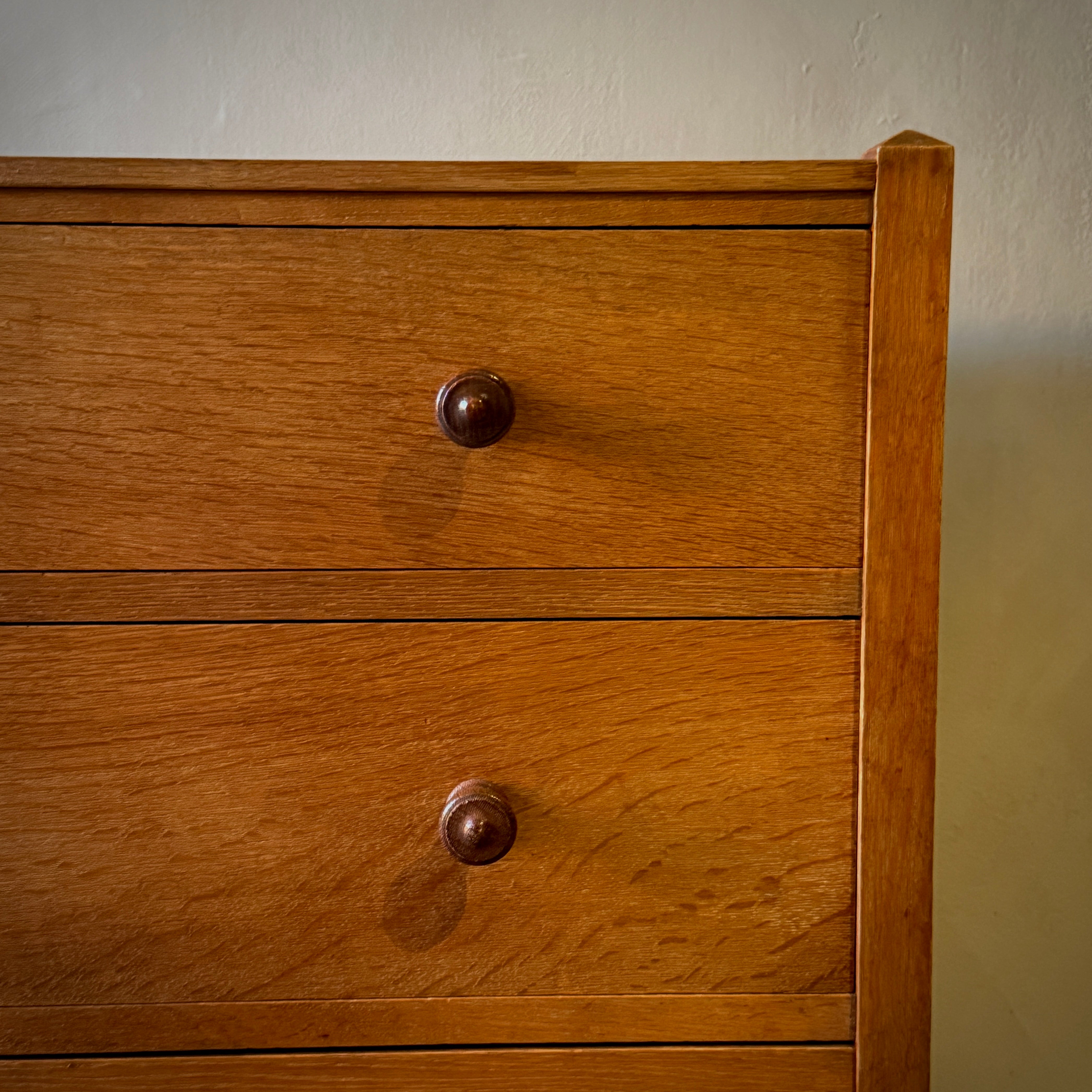 Early 20th Century White Oak Chest of Drawers by Heals
