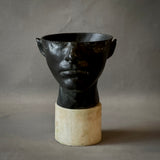 Bronze Head With Marble Base