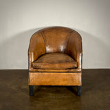 Deco Style Sheepskin Leather Armchair
