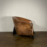 Deco Style Sheepskin Leather Armchair