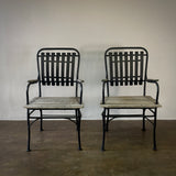 Pair of Metal and Wood Chairs