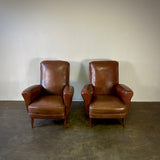 Pair of Leather Club Chairs