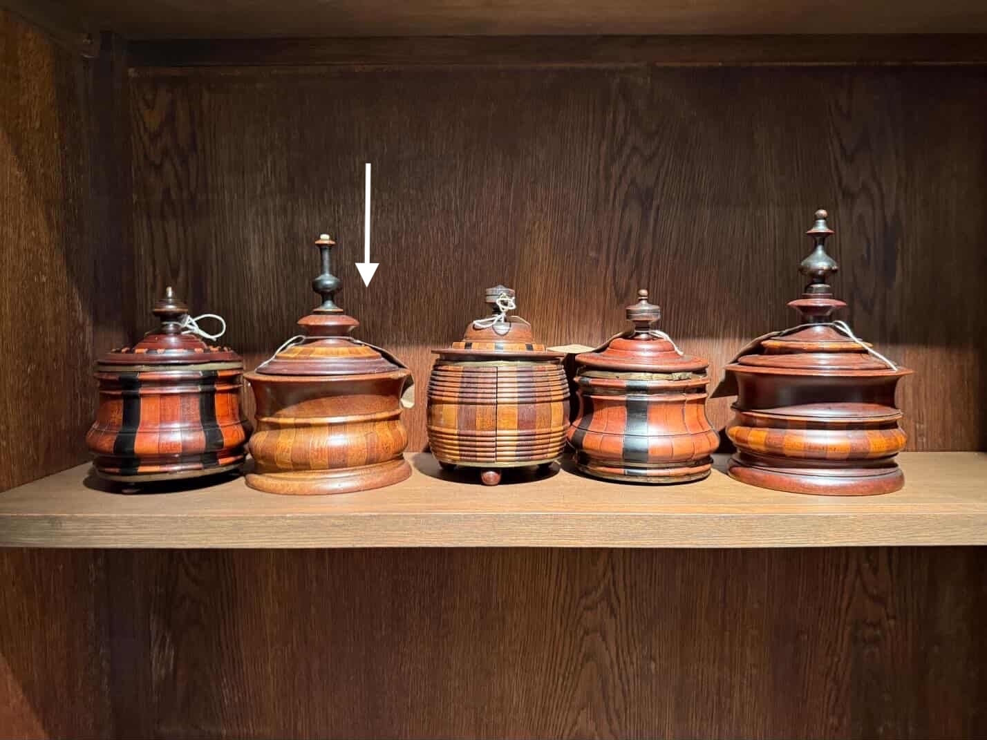 Tall Fruitwood Tobacco Jar with Baluster Finial