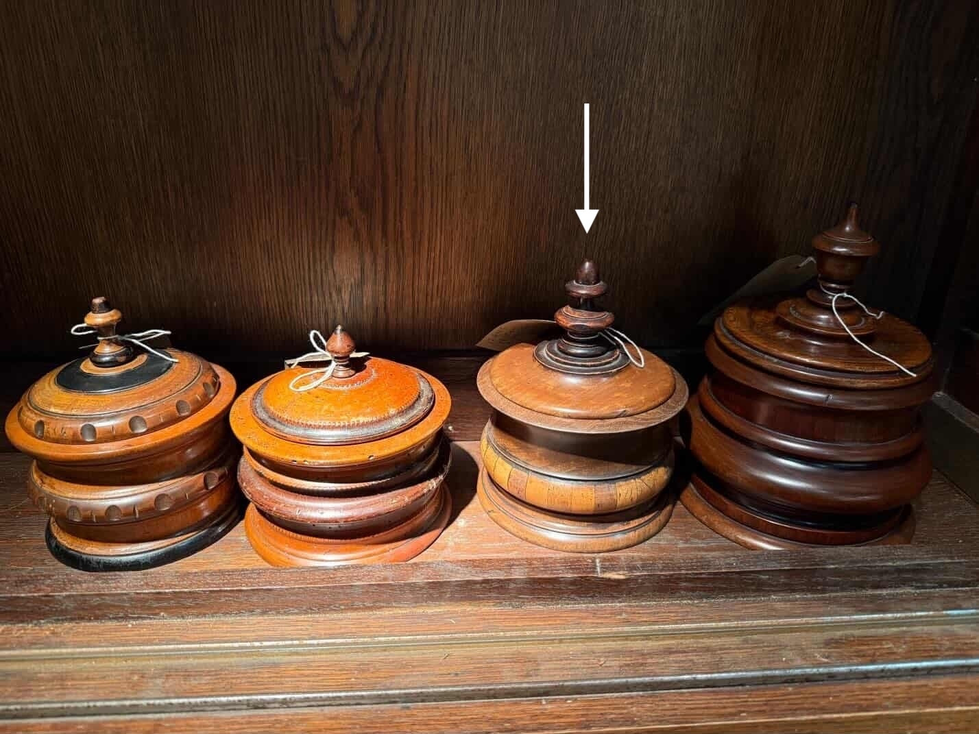 Turned Fruitwood Tobacco Jar with Wide Flared Lid