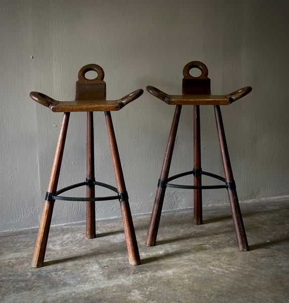 Pair of Spanish Stools Lee Stanton Antiques