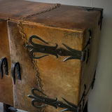 Primitive Leather Bar Cabinet
