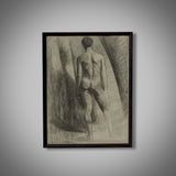 Academic Charcoal Drawing of Nude