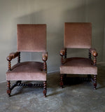 Pair of Velvet Upholstered Arm Chairs