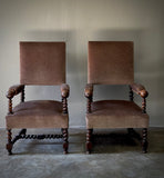 Pair of Velvet Upholstered Arm Chairs