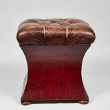 Tufted Leather Ottoman or Stool