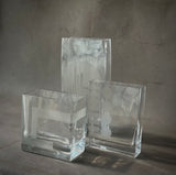 GLASS ETCHED VASES