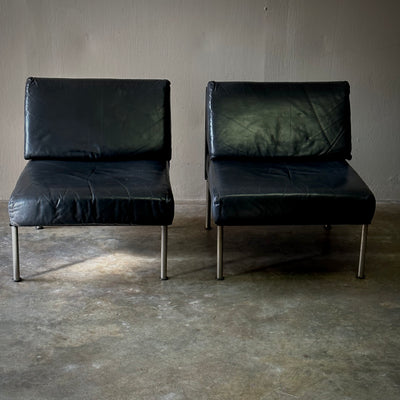 Pair of Leather and Chrome Kukkapuro Chairs