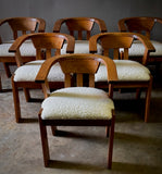 Set of Six Oak Dining Chairs by De Puydt