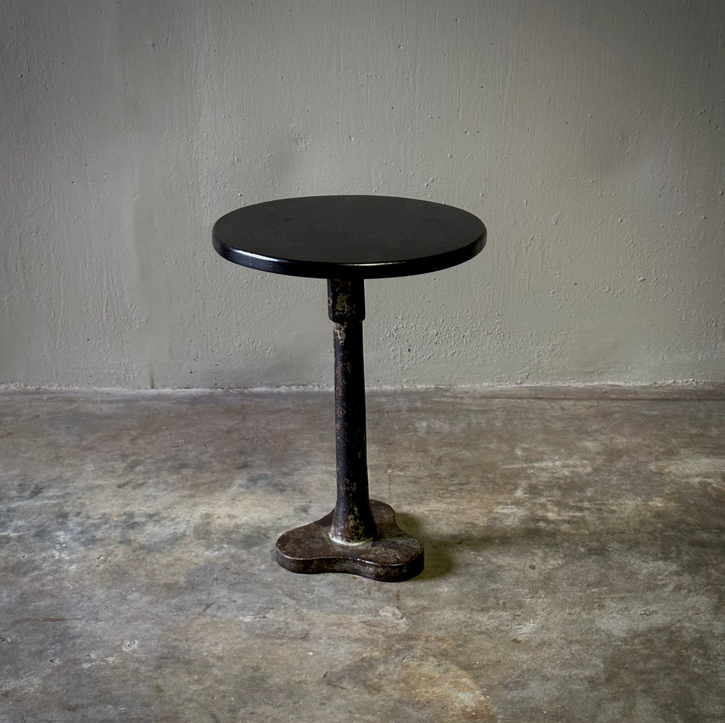 Small Iron Side Table with Wood Top