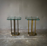 Peter Ghyczy Brass and Glass Side Table