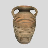 A decorative terracotta vessel