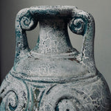 A decorative terracotta vessel